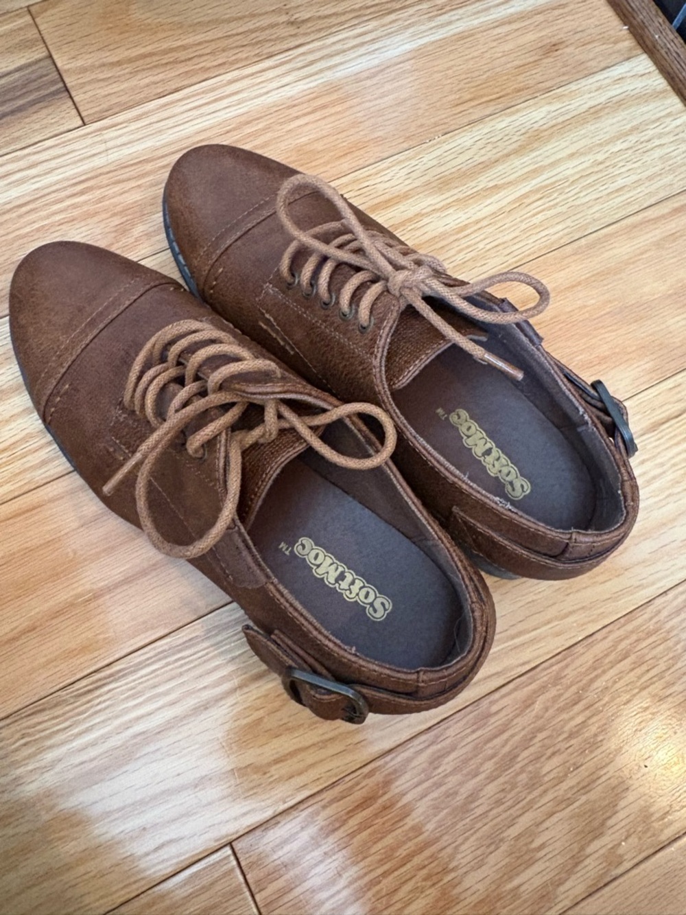 SoftMoc Brown Leather Oxford Shoes Size 7.5 Lace Up Comfort
